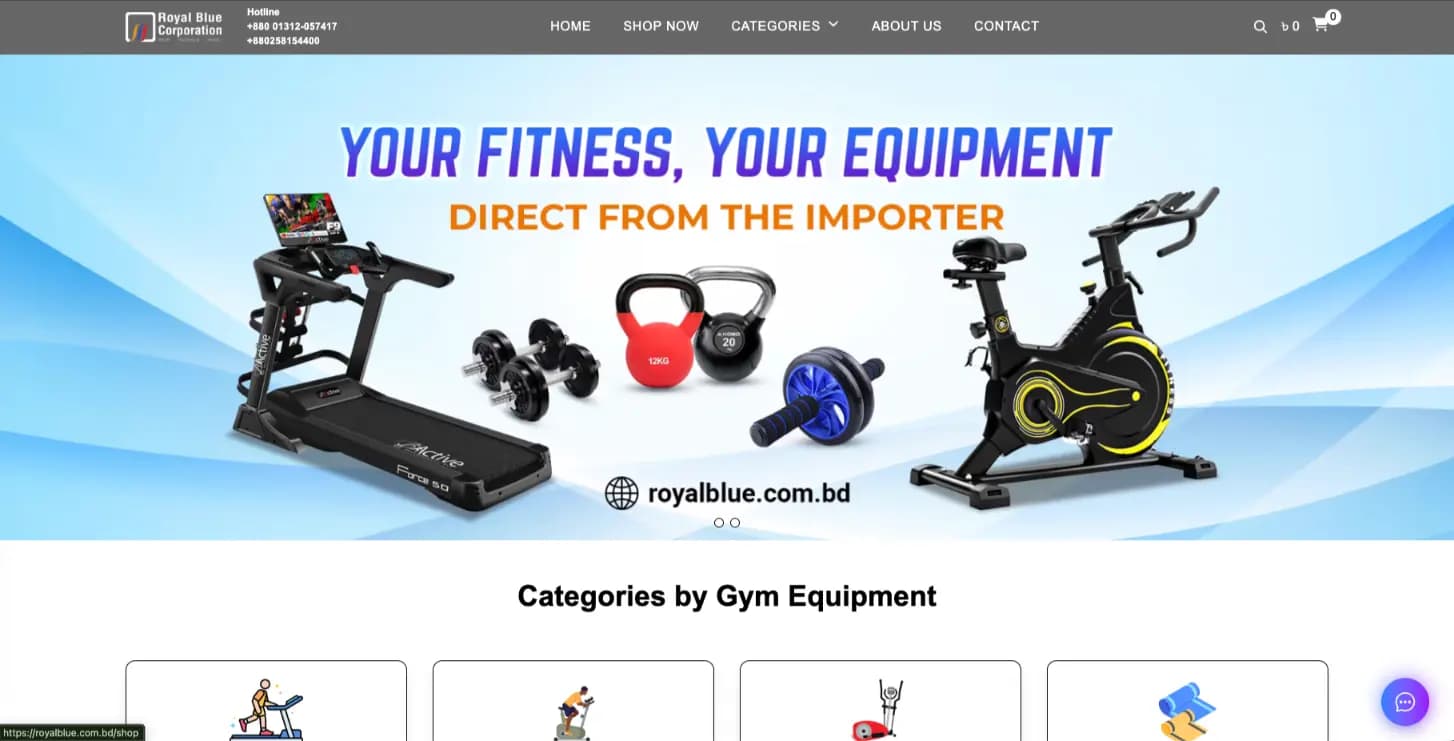 RoyalBlue.com.bd – Full-Scale E-Commerce Experience in Fitness Gear